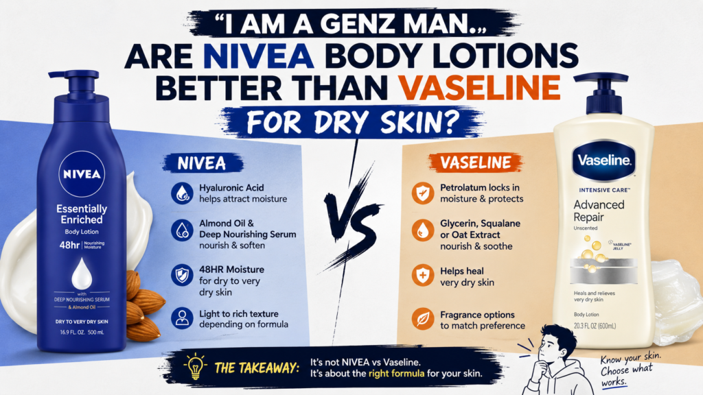 I Am a GenZ Man. Are Nivea Body Lotions Better Than Vaseline for Dry Skin?