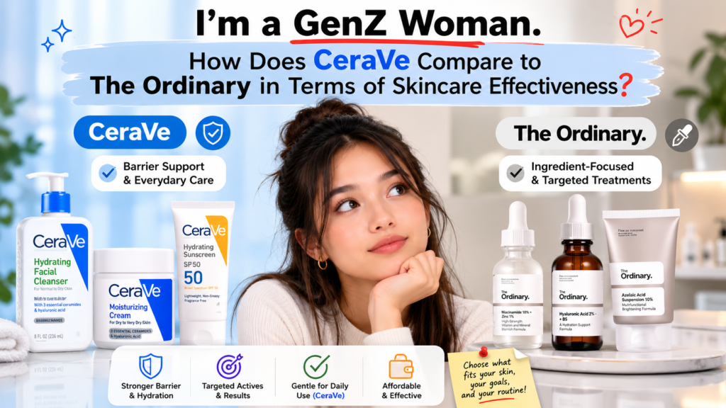 I am a GenZ Woman. How Does CeraVe Compare to The Ordinary in Terms of Skincare Effectiveness?