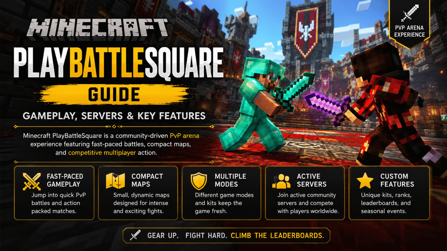 Minecraft PlayBattleSquare Guide | Gameplay, Servers & Key Features