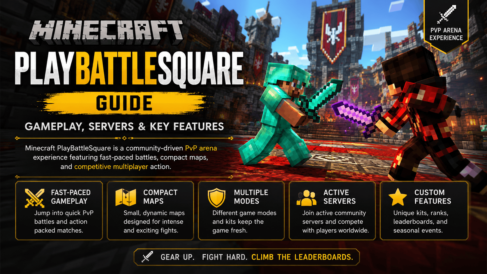 Minecraft PlayBattleSquare Guide | Gameplay, Servers & Key Features