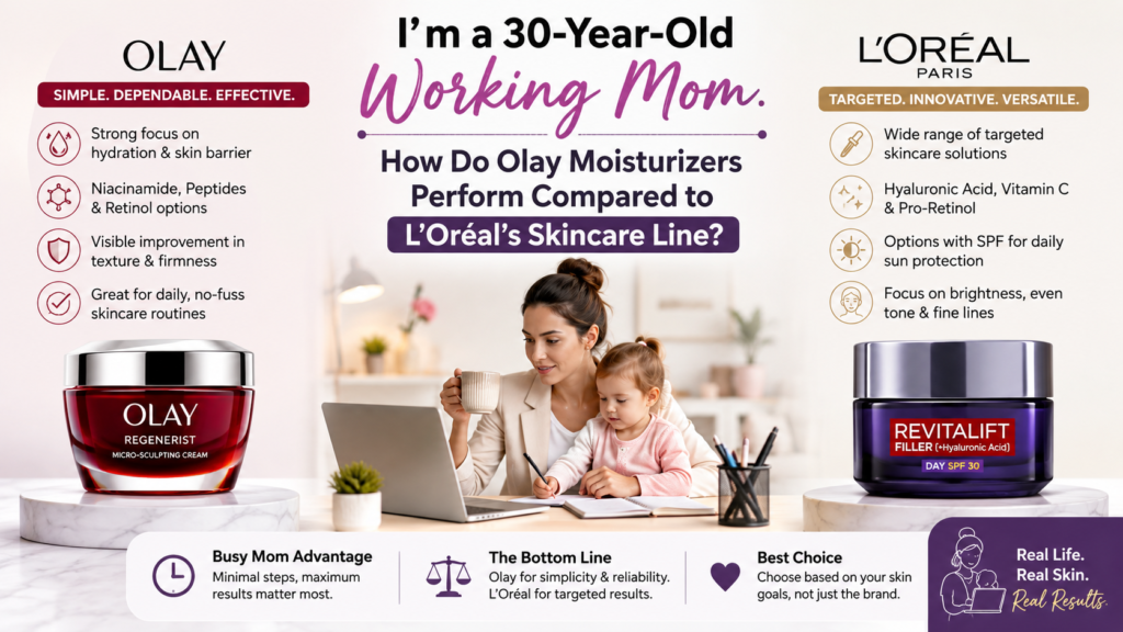 I’m a 30-Year-Old Working Mom. How Do Olay Moisturizers Perform Compared to L’Oréal’s Skincare Line?