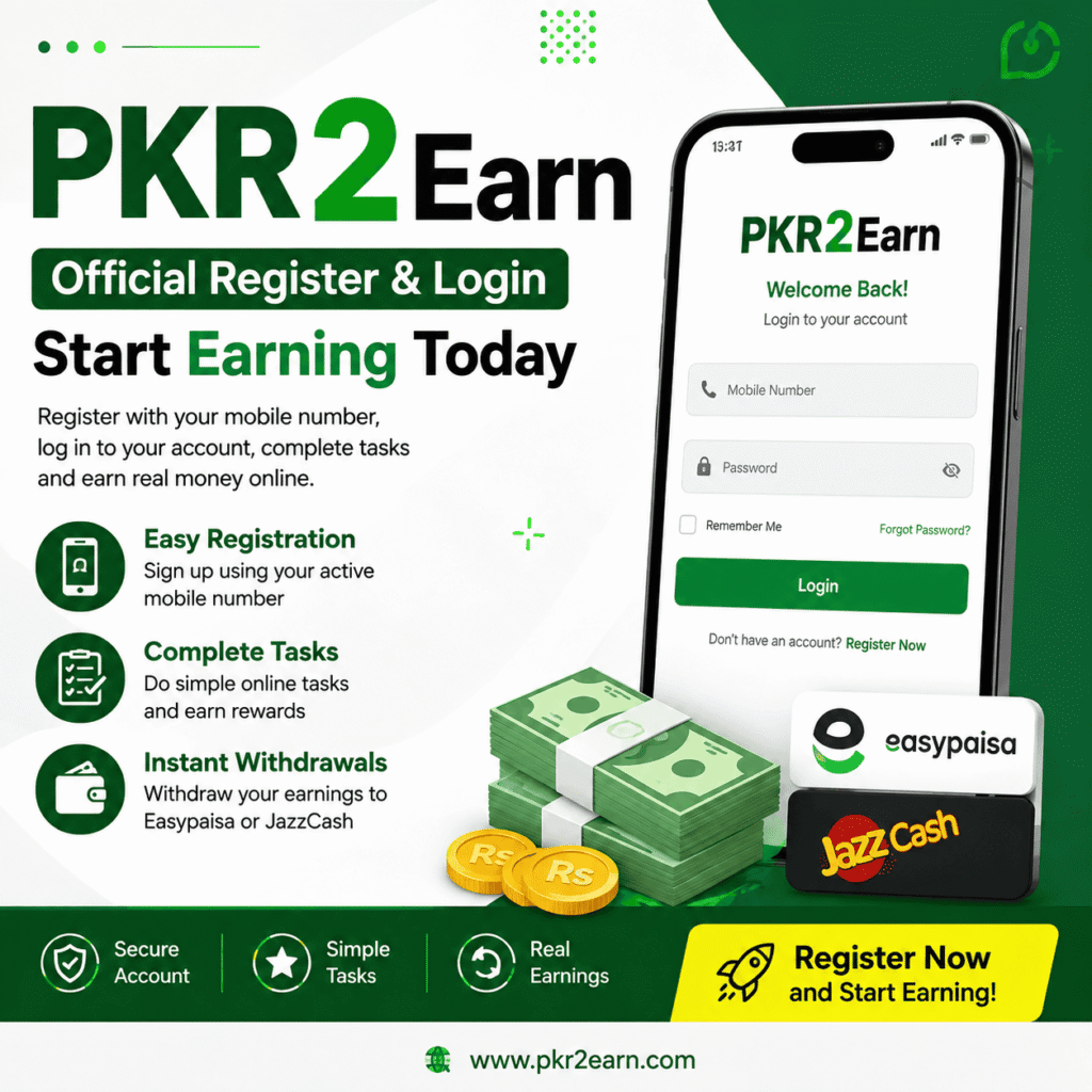 PKR2Earn Official Register & Login – Start Earning Today