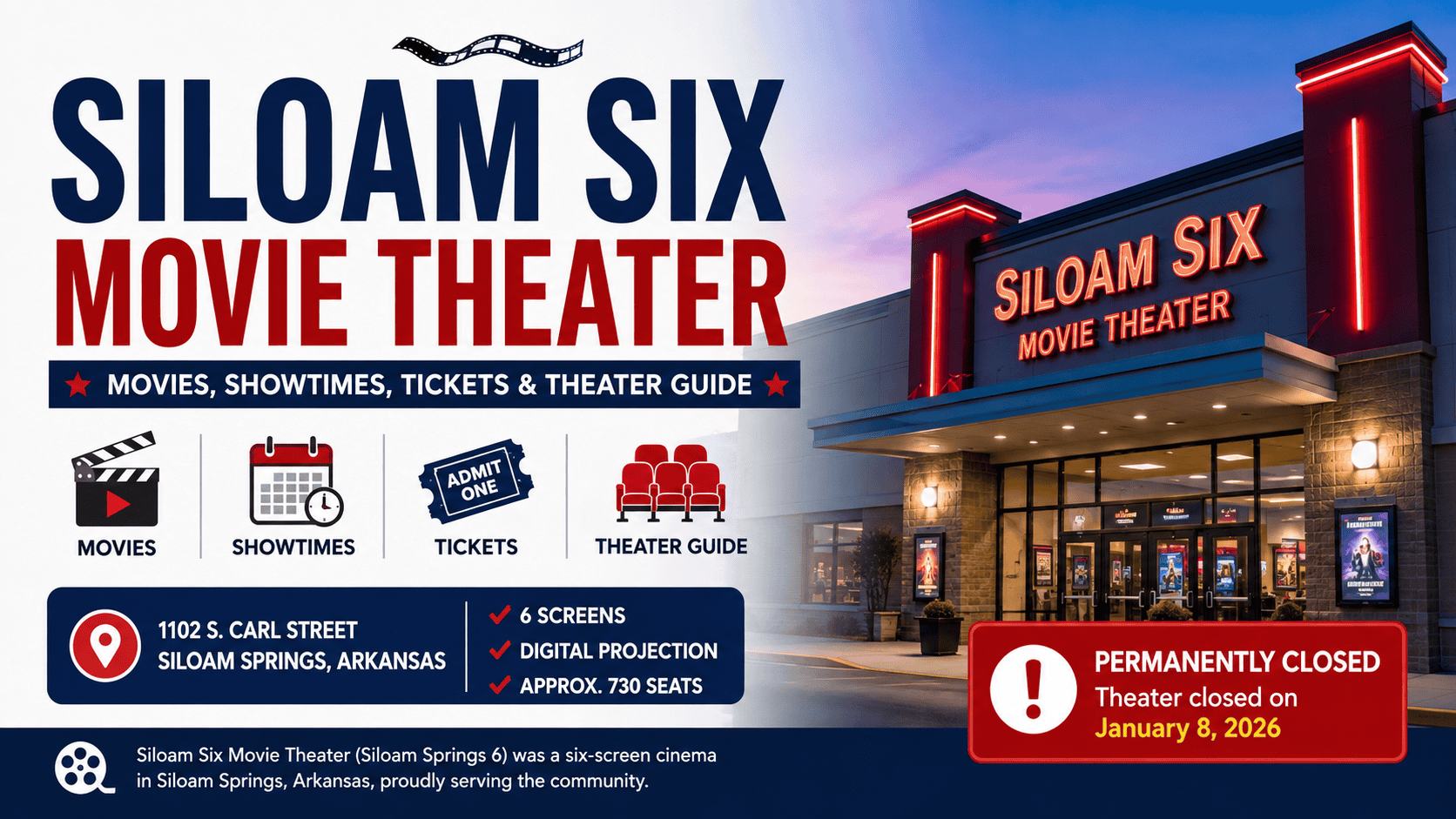 Siloam Six Movie Theater | Movies, Showtimes, Tickets & Theater Guide