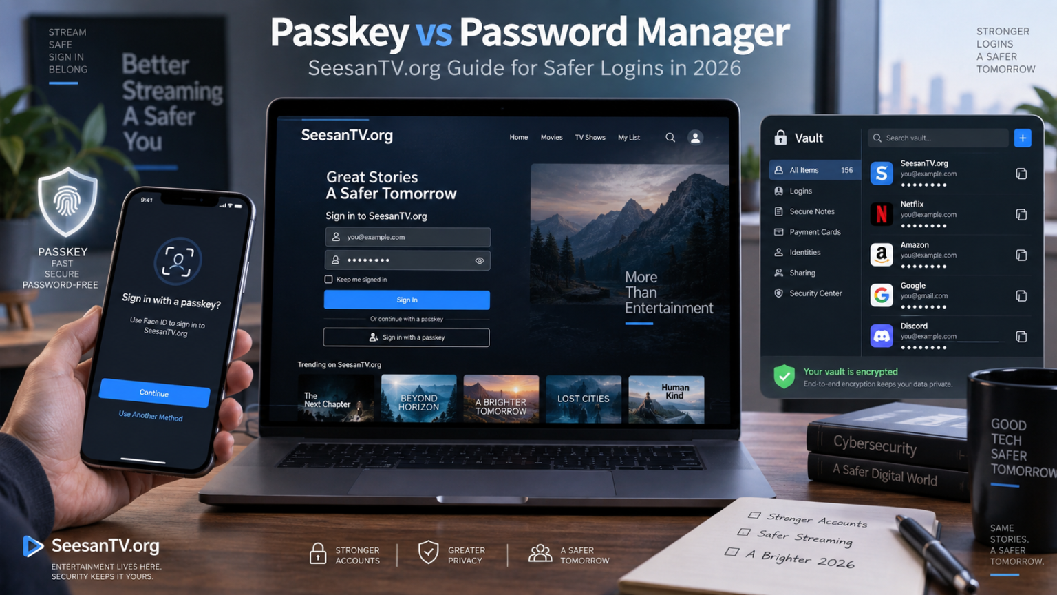 Passkey vs Password Manager: SeesanTV.org