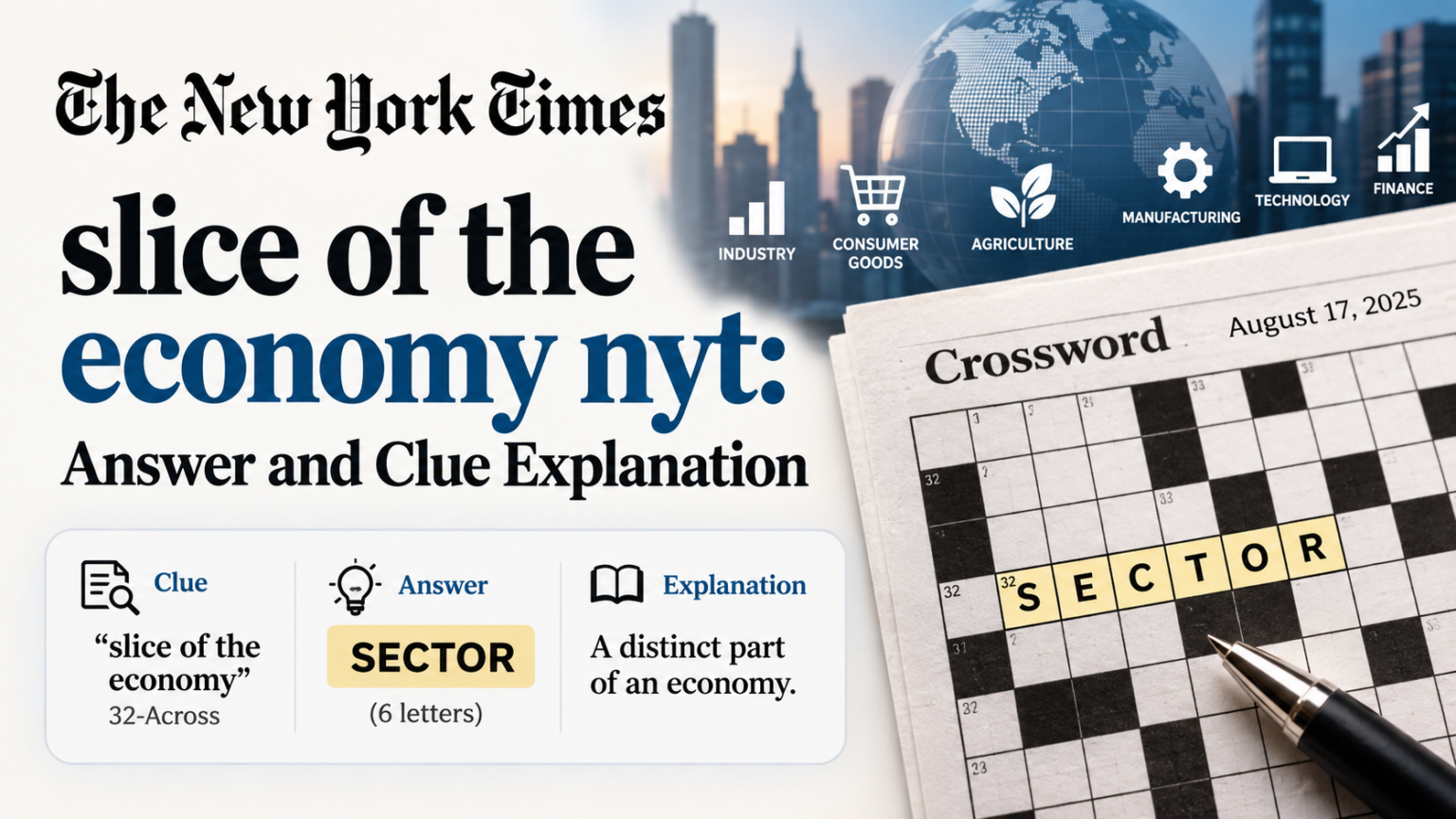 slice of the economy nyt: Answer and Clue Explanation @Create image Create a best simple poster image for this title: loaf with a chocolate swirl nyt: Answer Explained About it: loaf with a chocolate swirl nyt has the five-letter answer BABKA. The clue appeared in the New York Times Mini Crossword dated August 26, 2025. Babka is a sweet yeasted loaf that can be rolled and twisted with chocolate filling, which makes the clue a direct definition. The size will be 16:9. The image must be attractive and easy to understand.