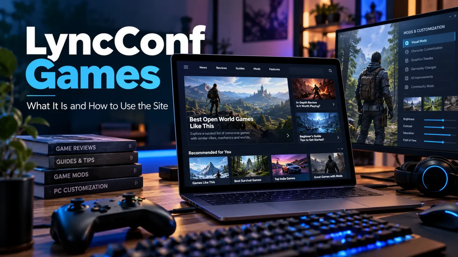 LyncConf Games guide featuring game recommendations, reviews, mods, and gaming resources.