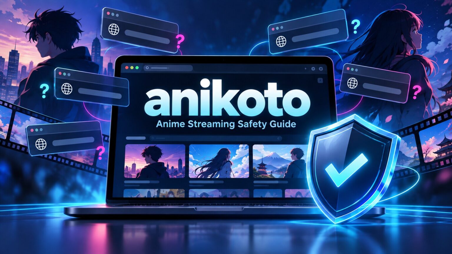 anikoto: What It Is, Domain Confusion and Safer Anime Viewing anikoto anime streaming safety guide with a browser screen and protective shield