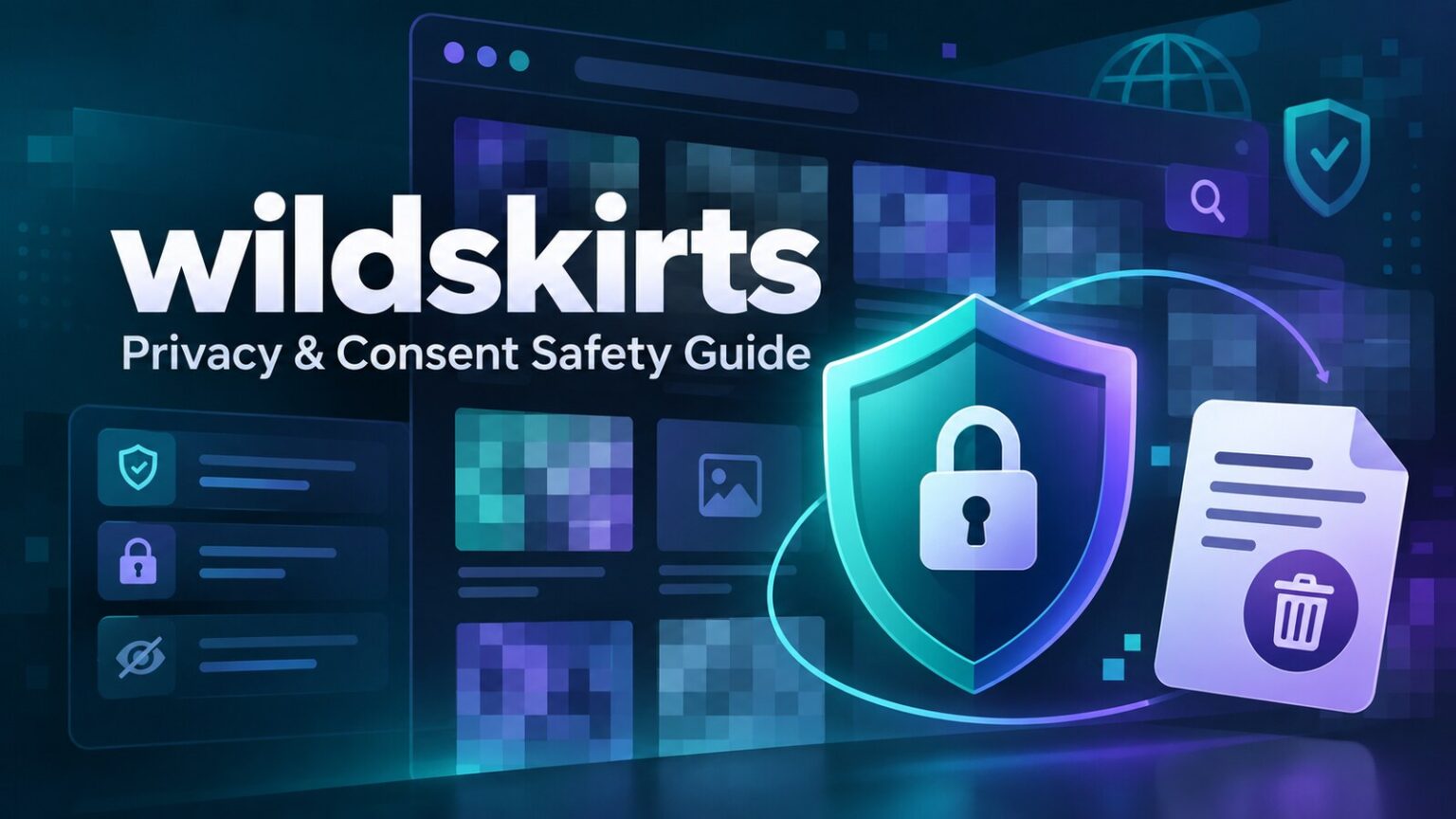 wildskirts website privacy and consent safety guide with shield and browser symbols